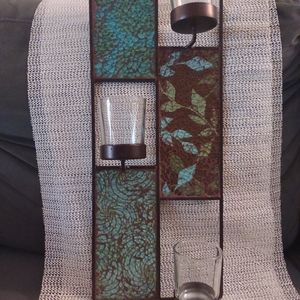 Mosaic hanging candle holder decor